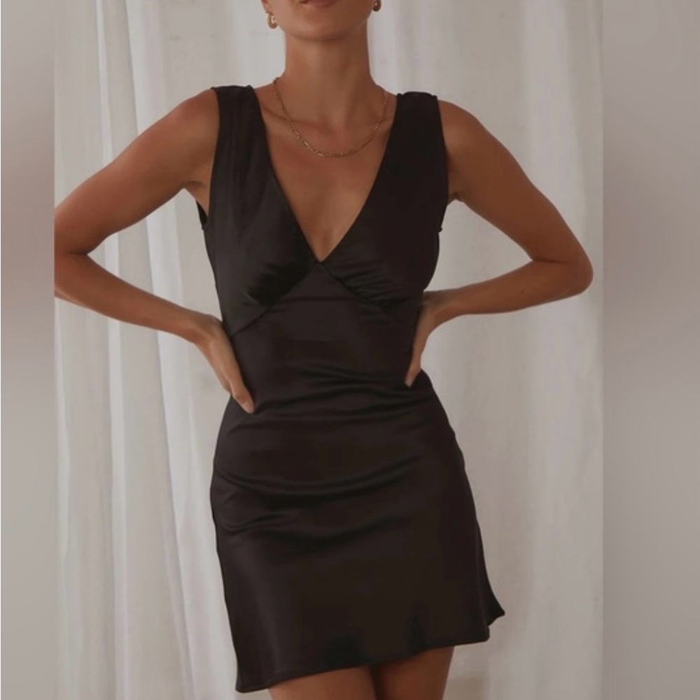 Peppermayo black satin dress